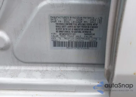 2014 Nissan Sentra Sv from USA, damaged, VIN 3N1AB7APXEY211631